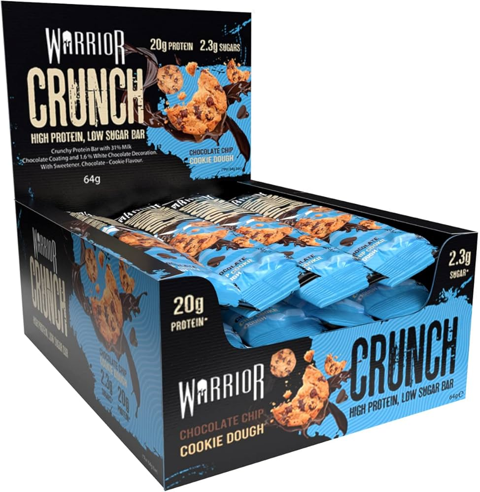 Warrior Crunch Protein Bar Chocolate Chip Cookie Dough 12 PC Box